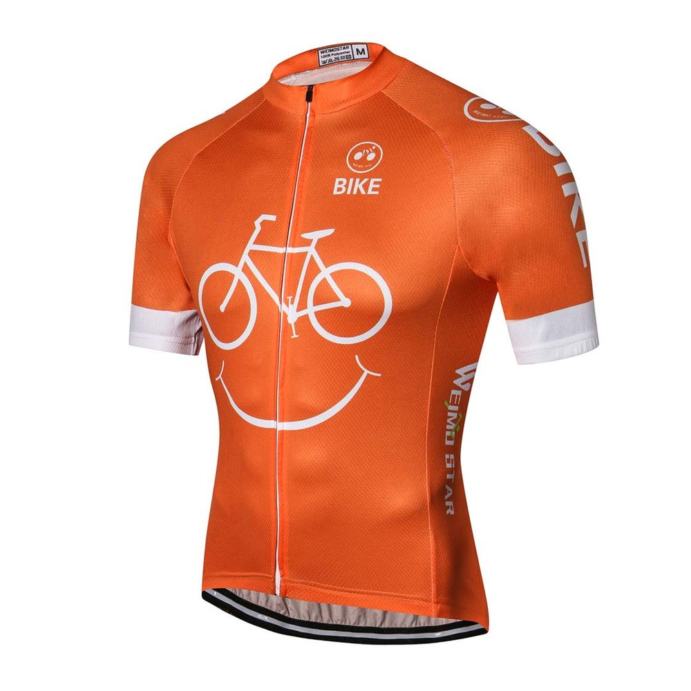 Men's Cycling Jerseys Bike Jersey MTB Jersey Zip Mountain Road Clothes Bicycle top Shirts Summer Pro Team Racing Cycle Jersey for Men Breathable Quick Dry Orange Size L