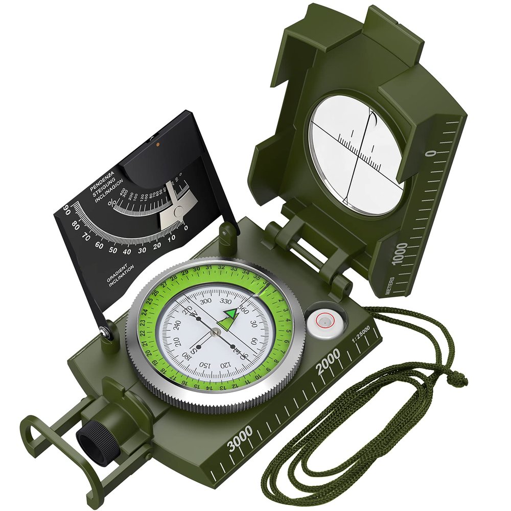Proster IP65 Hiking Compass Waterproof Compass - Metal Compass Camping Compass with Sighting Clinometer with Carry Bag for Camping Hunting Hiking Geology Activities