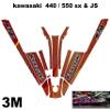 440 550 SX JS Compatible Kawasaki Jetski Vinyl Decal Sticker kit Custom Design 3M die Cut UV Lamination Blue (Rainbow) view 2