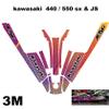 440 550 SX JS Compatible Kawasaki Jetski Vinyl Decal Sticker kit Custom Design 3M die Cut UV Lamination Blue (Rainbow) view 3