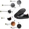 Men's Loafers Leather Casual Dress Shoes Driving Penny Boat Moccasins Flats Oxford Slippers Walking Black(12 M US,29 cm Heel to Toe view 3
