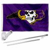 East Carolina Pirates State Flag with Pole and Bracket Complete Set view 1