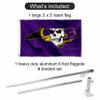 East Carolina Pirates State Flag with Pole and Bracket Complete Set view 2