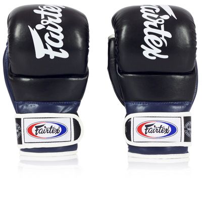 Fairtex FGV18 Muay Thai Boxing Gloves for Men, Women & Kids| MMA Gloves for Martial Arts|Made from Premium Quality Leather, Light Weight & Shock Absorbent Boxing Gloves-Large, Black/Blue