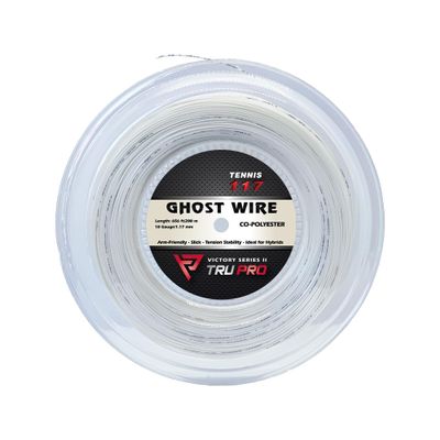 Tier One Sports TRU PRO Ghost Wire - Tennis String Reel (Poly): Super Soft and Arm Friendly (18g (1.17 mm), 200 m, White)