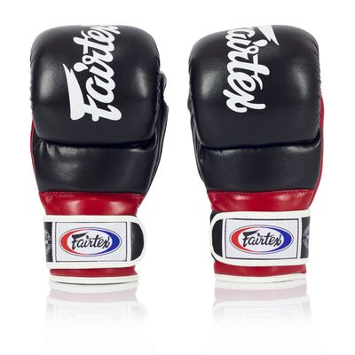 Fairtex FGV18 Muay Thai Boxing Gloves for Men, Women & Kids| MMA Gloves for Martial Arts|Made from Premium Quality Leather, Light Weight & Shock Absorbent Boxing Gloves-Large, Black/Red