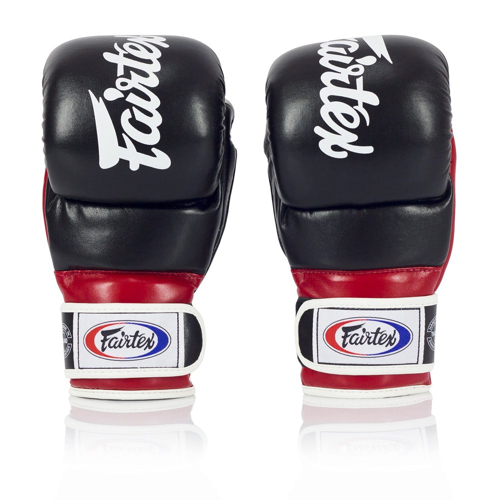 Fairtex FGV18 Muay Thai Boxing Gloves for Men, Women & Kids| MMA Gloves for Martial Arts|Made from Premium Quality Leather, Light Weight & Shock Absorbent Boxing Gloves-Large, Black/Red