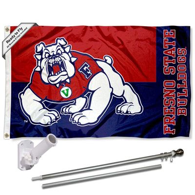 Fresno State Bulldogs Flag with Pole and Bracket Kit