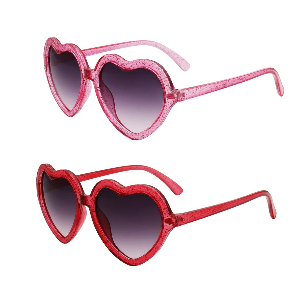 FOURCHEN Cool fashionable heart shaped sunglasses for kids,Novelty sunglasses love heart style,Children Heart Shaped Sunglasses Classic Girls UV400 Retro Love Kids Glasses