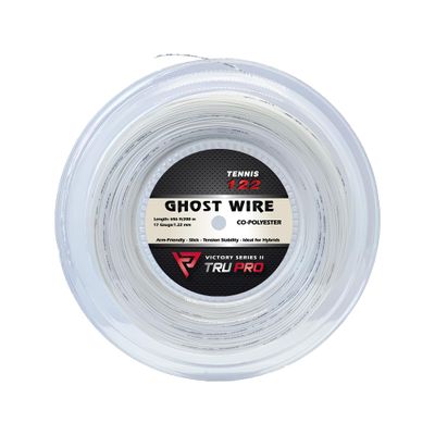 Tier One Sports TRU PRO Ghost Wire - Tennis String Reel (Poly): Super Soft and Arm Friendly (17g (1.22 mm), 200 m, White)
