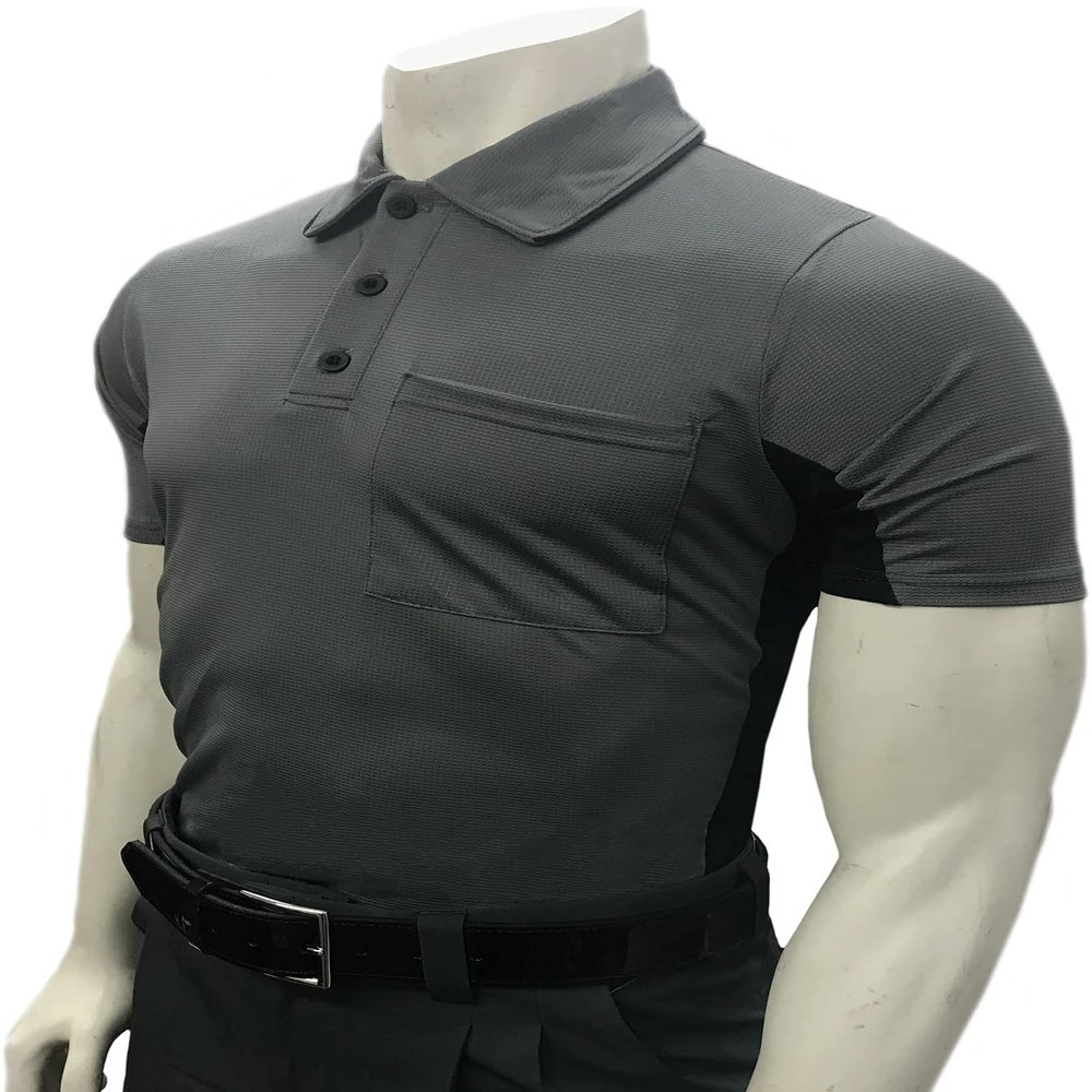 Smitty | BBS-314 | All | Major League Style | Body Flex Vented Umpire Short Sleeve Shirt | Baseball Softball | Elite Official's Choice! (Charcoal Grey w/Vented Black Panel, 4XL)
