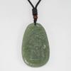 2.2" China Certified Nature Hetian Nephrite Jade Lucky Landscape and Protrait Hand Carved Necklace Pendant 3776 view 2