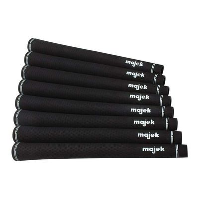 Majek Jumbo Size Tour Pro Black Golf Grips and Grip Kit + Utility Hook Blade (8 grips, tape, clamp, grip removal hook blade, instructions)