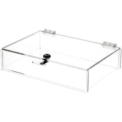 Plymor Clear Acrylic Locking Countertop Display Case, 2.75" H x 12" W x 8" D
