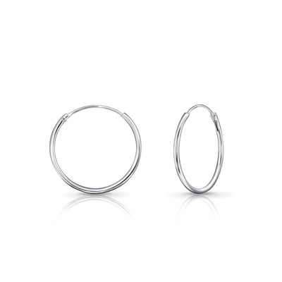 925 Sterling Silver Huggies Earrings - Silver Hoops 20 mm - Thin 1.5 mm - Sleeper Hoops for Women - Hypoallergenic Earrings for Women with Sensitive Ears