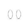 925 Sterling Silver Huggies Earrings - Silver Hoops 20 mm - Thin 1.5 mm - Sleeper Hoops for Women - Hypoallergenic Earrings for Women with Sensitive Ears view 2