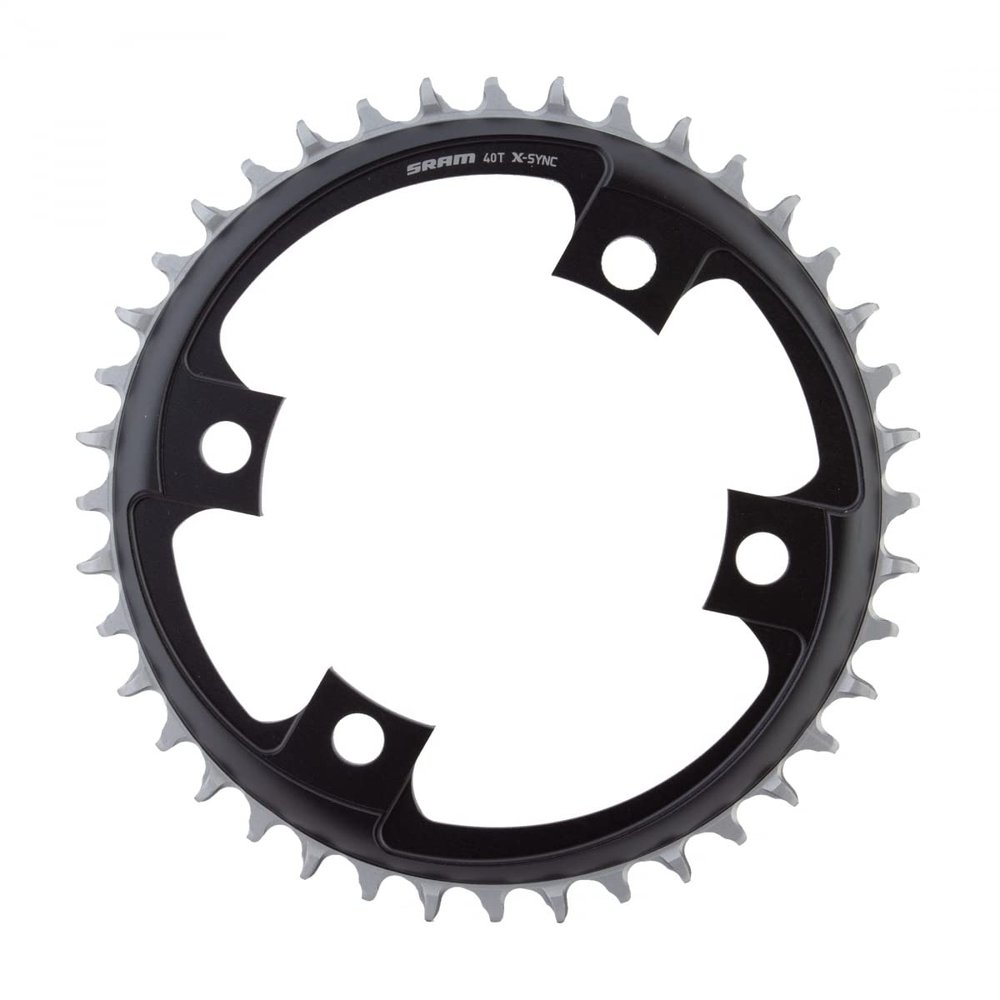 SRAM 40 Tooth 107mm BCD x 4-Bolt 1x12-Speed X-Sync Chainring, Blast Black