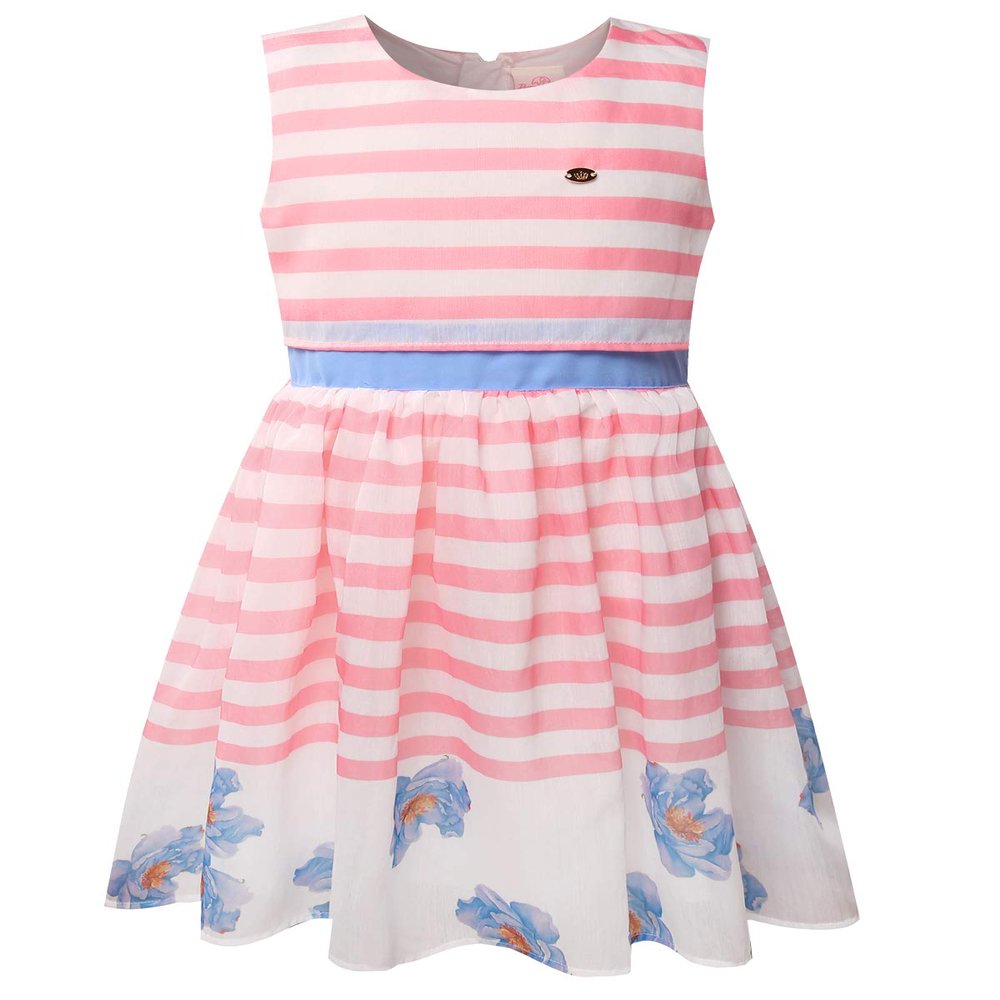 Bonny Billy Girls' School Dress Fashion Floral Pared Clothing for Teen Size 8 Pink