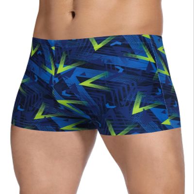 K898 Men's Square Leg Swimming Jammer Shorts UPF50+,Men Swimsuit Swim Jammers Fabric Shape Retention (Geometric Blue,XL)