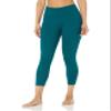 Core 10 Women's All Day Comfort High-Waist Side-Pocket Capri Yoga Legging, Teal Blue, X-Small view 1