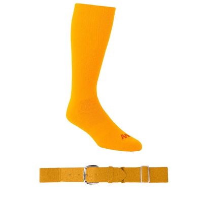 A4 Sportswear Gold/Yellow Small Baseball Socks & Youth Belt