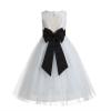 White Heart Cutout Floral Lace Flower Girl Dress Mini Bride Wedding 172T 8 view 1
