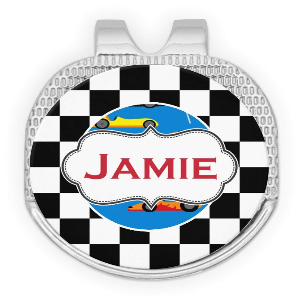 YouCustomizeIt Personalized Checkers & Racecars Golf Ball Marker - Hat Clip - Silver