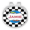YouCustomizeIt Personalized Checkers & Racecars Golf Ball Marker - Hat Clip - Silver view 1