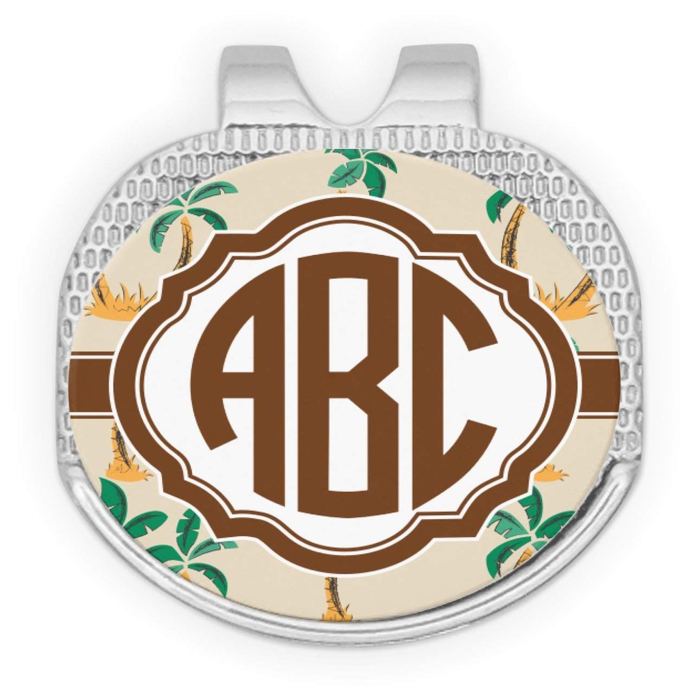 YouCustomizeIt Personalized Palm Trees Golf Ball Marker - Hat Clip - Silver