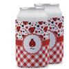 Personalized Ladybugs & Gingham Can Cooler (12 oz) w/Name or Text view 1