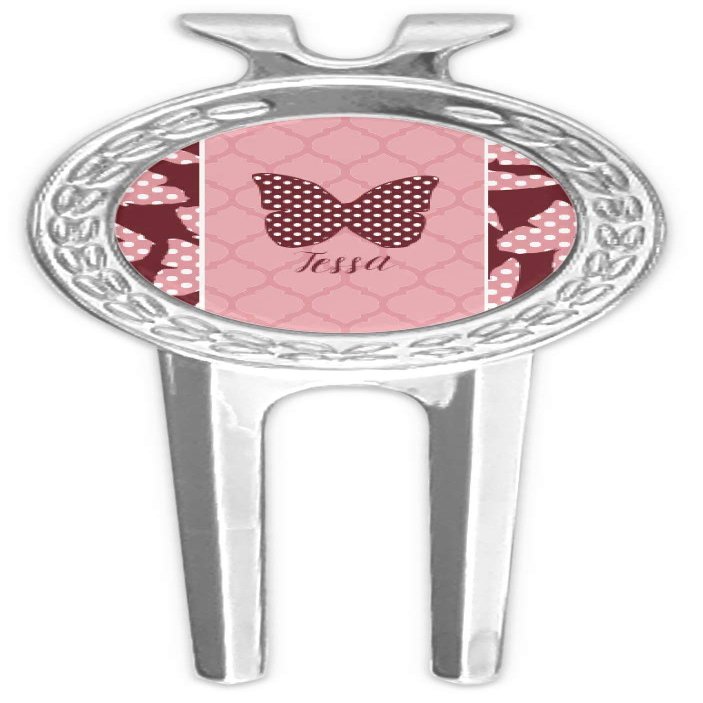 YouCustomizeIt Personalized Polka Dot Butterfly Golf Divot Tool & Ball Marker
