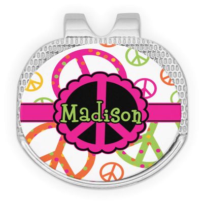 YouCustomizeIt Personalized Peace Sign Golf Ball Marker - Hat Clip - Silver