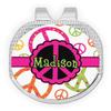 YouCustomizeIt Personalized Peace Sign Golf Ball Marker - Hat Clip - Silver view 1