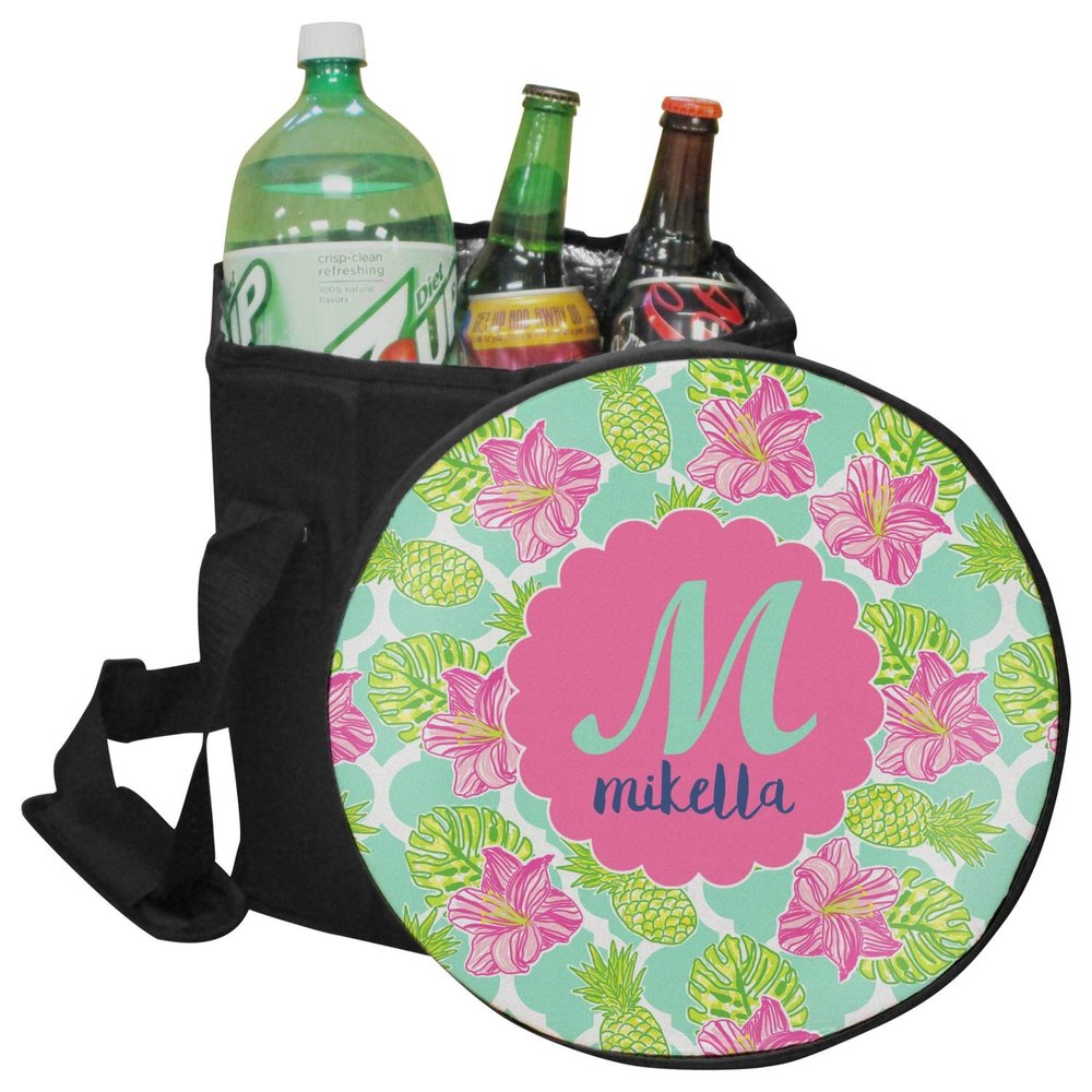 YouCustomizeIt Personalized Preppy Hibiscus Collapsible Cooler & Seat
