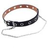 AMOYER Single Eyelet Grommet PU Leather Belt Fashion Women Waist Belt Hollow Rivets Belt Single Prong Belt Buckle for Female Ladies Adjustable Black view 1