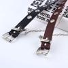 AMOYER Single Eyelet Grommet PU Leather Belt Fashion Women Waist Belt Hollow Rivets Belt Single Prong Belt Buckle for Female Ladies Adjustable Black view 3