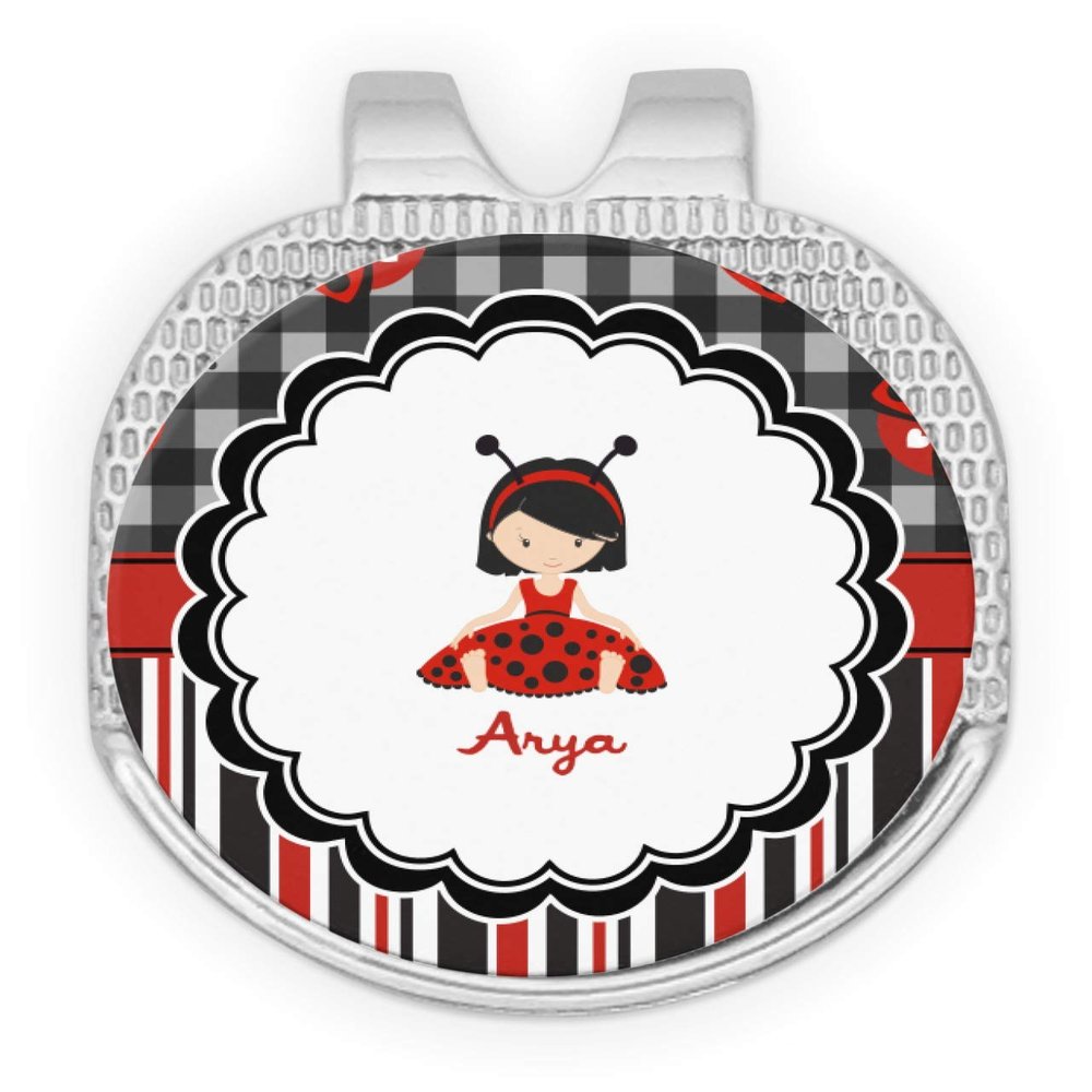 YouCustomizeIt Personalized Ladybugs & Stripes Golf Ball Marker - Hat Clip - Silver