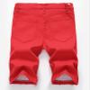 Yollmart Men's Destroyed Jeans Denim Shorts Ripped Skinny Motor Pants062red-40 view 2