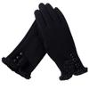 Fashion Elegant Womens Touch Screen Gloves Winter Ladies Lace Warm Cashmere Bow Full Finger Mittens Wrist Guantes Gift 13C Black view 1