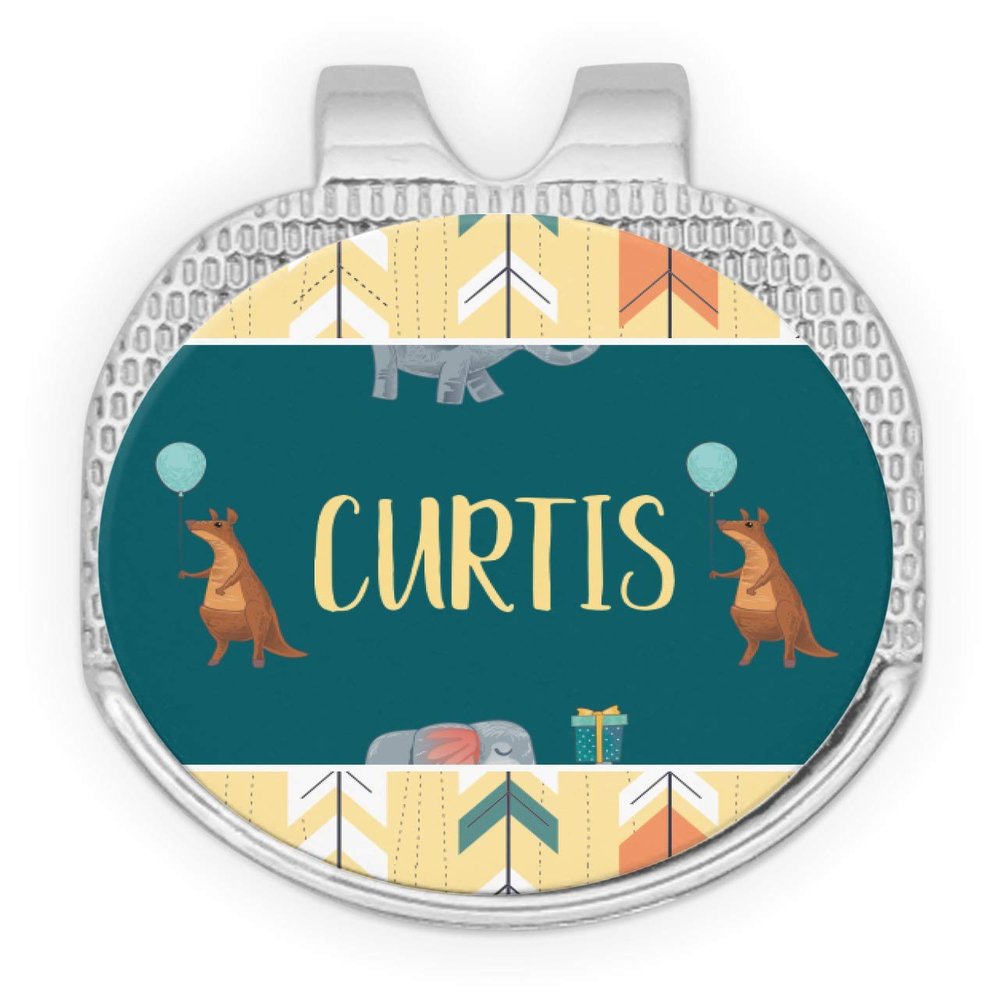 YouCustomizeIt Personalized Animal Friend Birthday Golf Ball Marker - Hat Clip - Silver