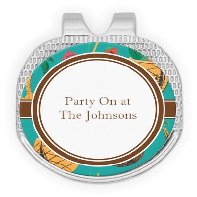 YouCustomizeIt Personalized Coconut Drinks Golf Ball Marker - Hat Clip - Silver