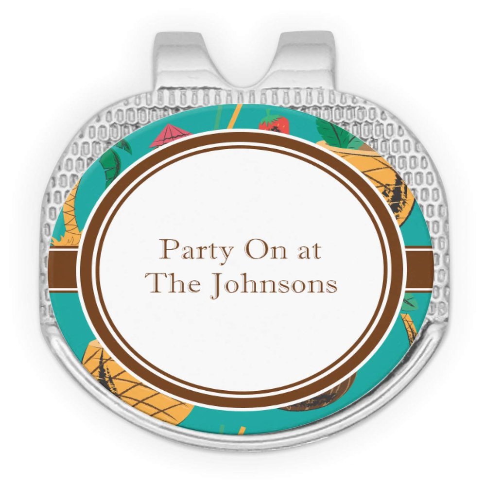 YouCustomizeIt Personalized Coconut Drinks Golf Ball Marker - Hat Clip - Silver
