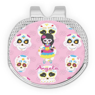 YouCustomizeIt Personalized Kids Sugar Skulls Golf Ball Marker - Hat Clip - Silver