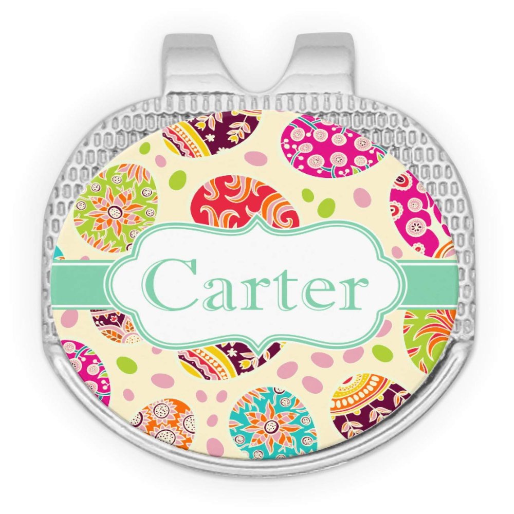 YouCustomizeIt Personalized Easter Eggs Golf Ball Marker - Hat Clip - Silver