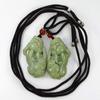 1.6" China Certified Grade A Nature Hisui Jadeite Jade Wealth Pixiu Pair Necklace Pendants view 1