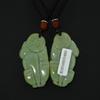 1.6" China Certified Grade A Nature Hisui Jadeite Jade Wealth Pixiu Pair Necklace Pendants view 4