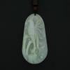 2.2"China Certified Grade A Nature Hisui Jadeite Jade Auspicious Rooster Necklace Pendants view 3