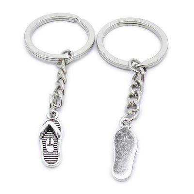 5 PCS Antique Silver Keyrings Keychains Key Ring Chains Tags Clasps AA461 Slippers Shoes