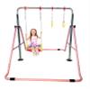 Kids Jungle Gymnastics Expandable Junior Training Monkey Horizontal Bars Climbing Tower Child Play Pink Training Pull Up Gym + Swing Seat + Trapeze Rings.Set view 1