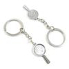 20 PCS Antique Silver Keyrings Keychains Key Ring Chains Tags Clasps B5BP2 Lollipop Round Cabochon Setting Blank view 1